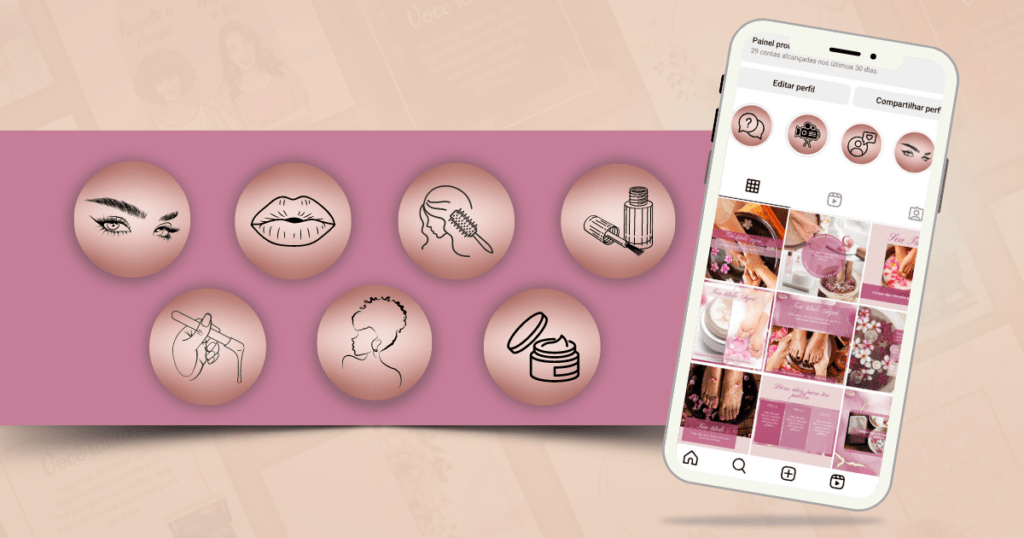 Capa para destaques rose golden