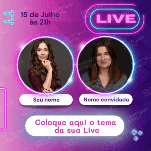 posts de live para Instagram